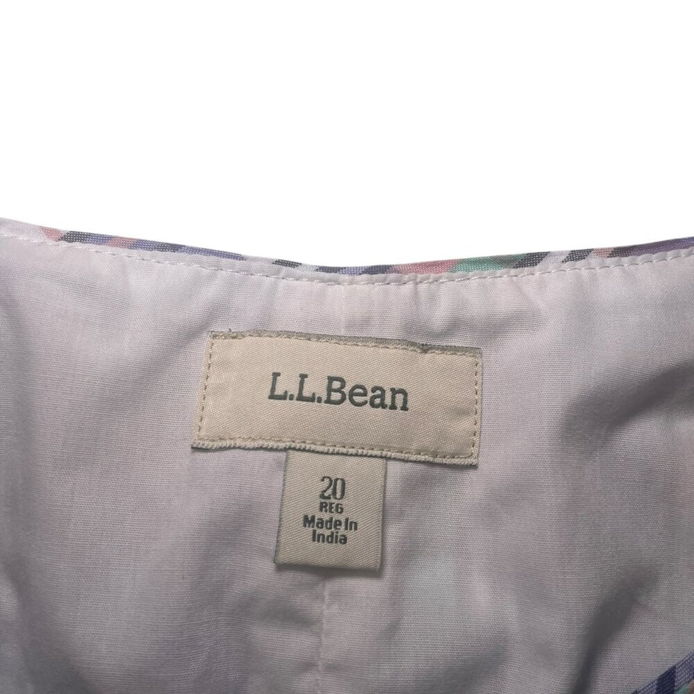 L.L. Bean Plaid Cotton Shift Dress Size 20 Sleeveless Knee Length - Picture 2 of 6
